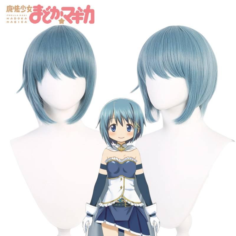 Puella Magi Madoka Magica Sayaka Miki Blaue Cosplay-Perücke Hitzebeständige Faser