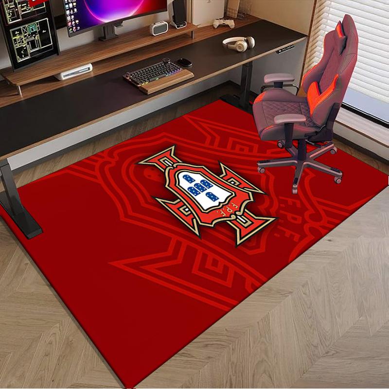 Portuguese Football Federation Crest Area Rug Office Rug, Chair Rug, Decor Carpet Livingroom Bedroom Mat, Large Size Fan Gifts Christmas Gifts