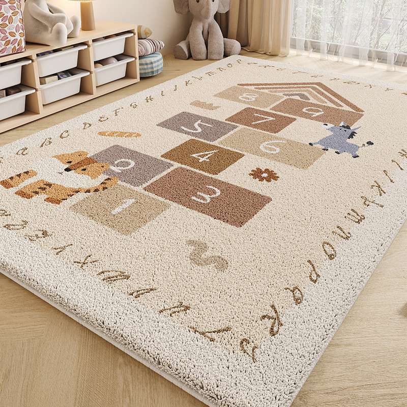 Cartoon Puppy Easy Clean Carpet for Living Room Cute Decoration Bedroom Bedside Fluffy Rug Non-slip Soft Large Foot Mat for Kids