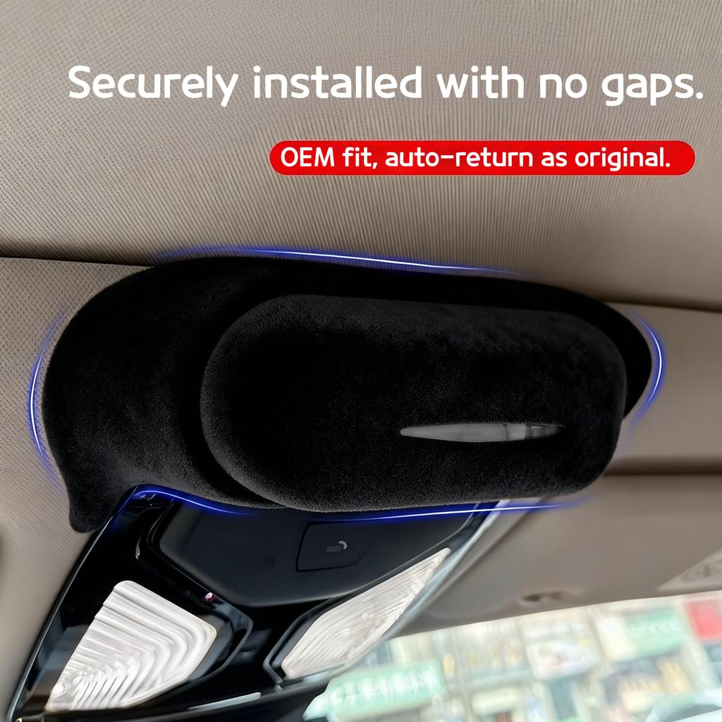 Caixa de Óculos para Carro Suede Preto Organizador de Caixa de Armazenamento de Óculos de Sol para Teto Solar Para BMW X5 X6X7 G05 G06 G07 2019-2025 Acessórios Internos