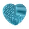 Silicone Sponge Makeup Brush Cleaner Portable Travel Heart Shape Foundation Brush Cleaning Mat Double Sided Cosmetic Brush Washing Pad