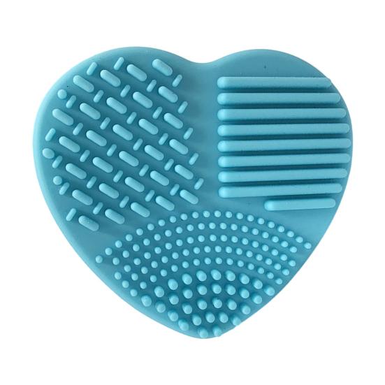 Silicone Sponge Makeup Brush Cleaner Portable Travel Heart Shape Foundation Brush Cleaning Mat Double Sided Cosmetic Brush Washing Pad