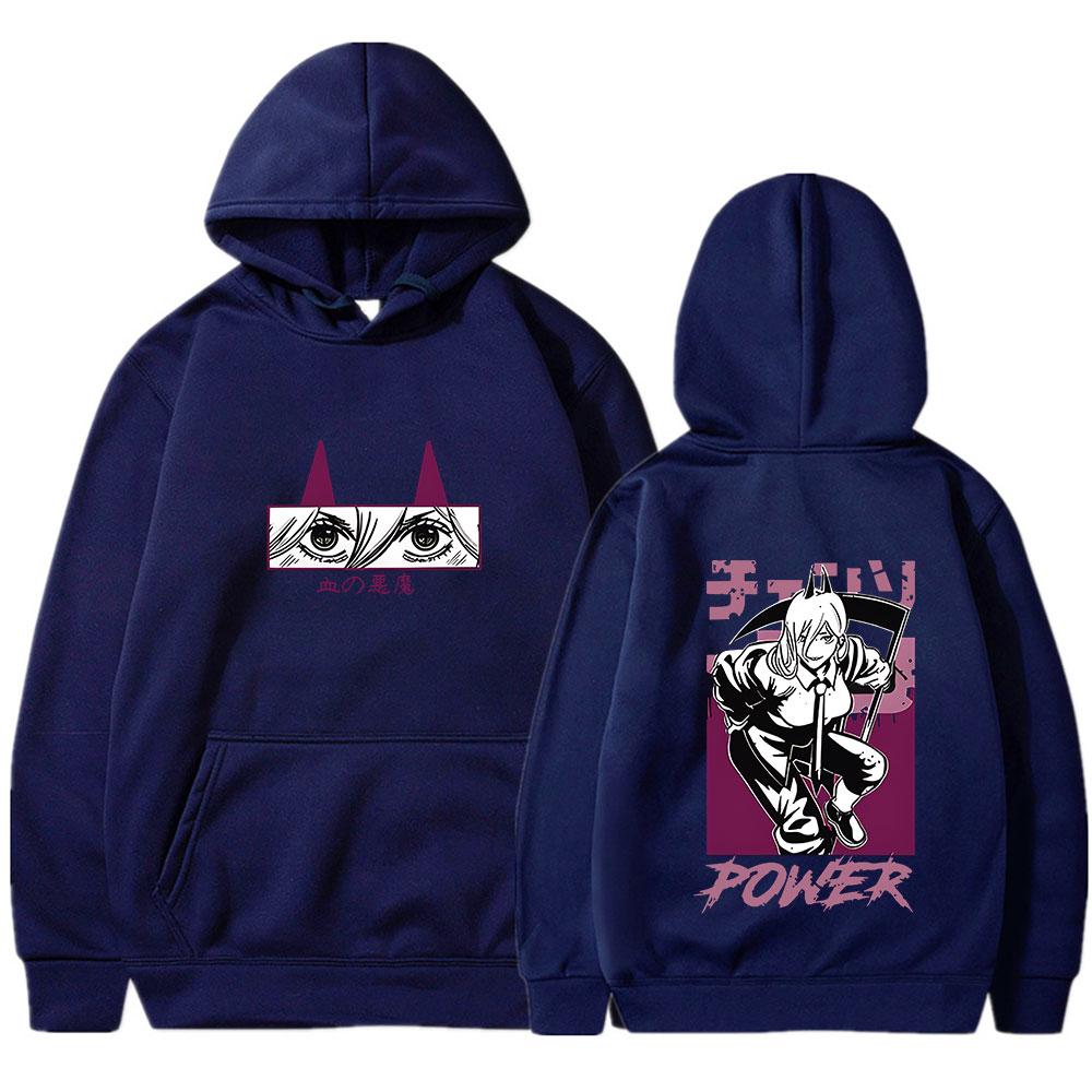 Anime Chainsaw Man Power Potlačené Mikiny Muži Ženy Dlhý Rukáv Harajuku Gotické Oblečenie Estetické Streetwear Sveter Nadrozmerný