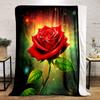 Cosmic Red Rose Print Blanket Soft and Cozy Perfect for the Living Room Bed Sofa or a Nap,gift