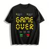 Vintage Game Over Print Casual Short Sleeve T-Shirt Pure Cotton T-shirt