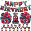 Spiderman Födelsedagskalas Dekorationer för Vuxna Barn Män Pojkar Festtillbehör & Presenter Inkluderar Grattis på Födelsedagen Banner, Ballonger, Tårtdekorationer