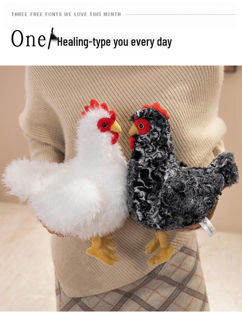 Cross-border Simulation Poultry Series: Rooster, Hen, Turkey, Black Chicken Plush Figurines