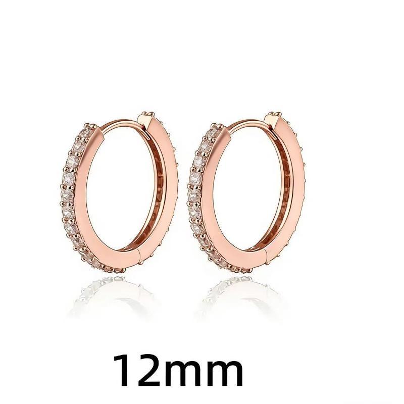 2Pcs/Pair Tarnish-Resistant Metal  Zirconia Hoop Earrings Gold Silver Color Huggie Cartilage Earring Piercing Jewelry