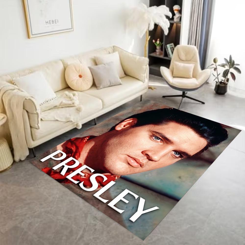 Elvis Presley Legende Bereichsteppich Perfekt für Arbeitszimmer Eingangsbereich Küche Balkon Rutschfester Teppich Anime Büro Dekoration Geburtstag/Weihnachtsgeschenk