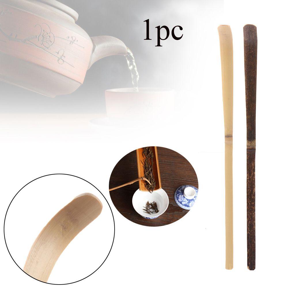 Teaware Handmade Guide Kitchen Tool Tea Sticks Matcha Spoon Black Bamboo Wood Leaf Spatula