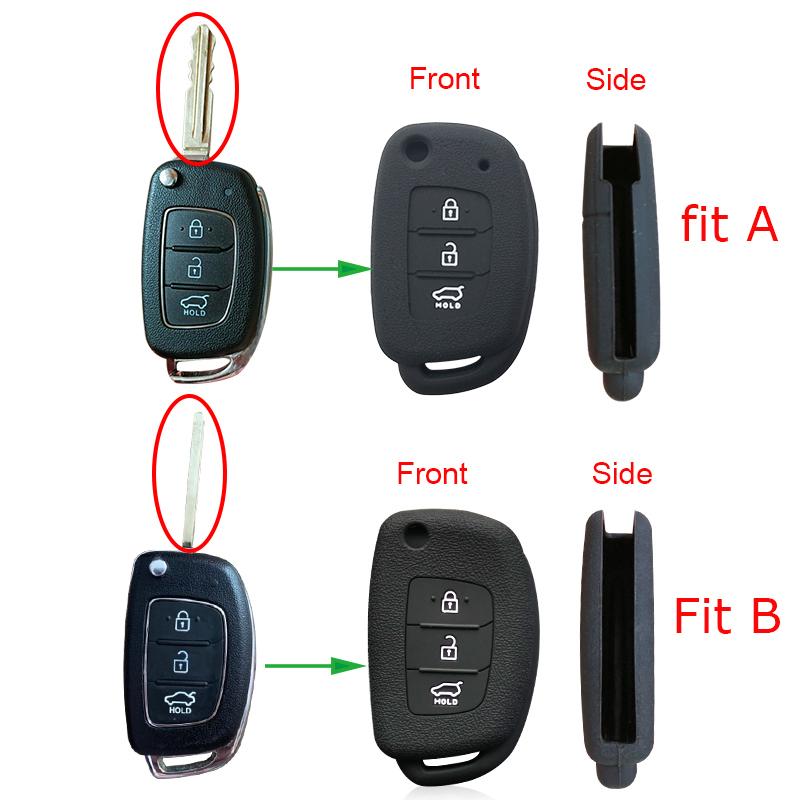 Key Case for Hyundai Accent Ix25 Tucson Ix35 2014 Elantra Creta Verna I40 I10 Solaris 2015 2016 2021 3 Button Silicone Key Cover