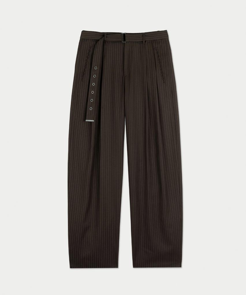 Beulleieo Cannes Striped Belted Slacks [Brown]