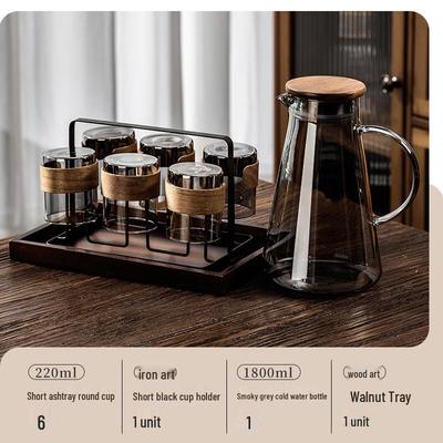Handun Heat-Resistant Glass Cup Set with Tray and Kettle