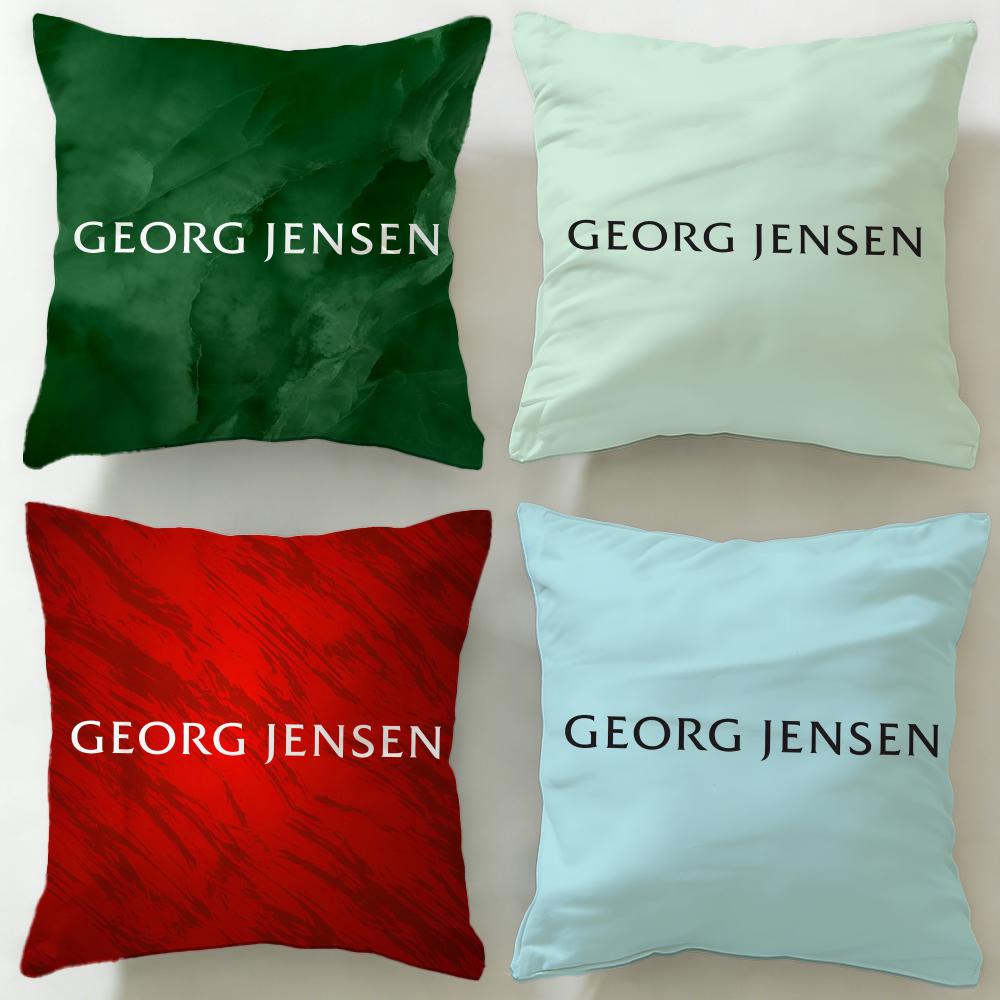 Classic Jewelry Brand Georg Jensen Cushion Cover Soft EasyWash Pillow Case Versatile for Couch Bed Travel and Office
