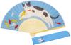 Kyosuke Japanese Pattern Silk Fan with Pouch - Cat (Blue) 21 X 38 X 2.5 Cm - Cat Goods 4526847142568