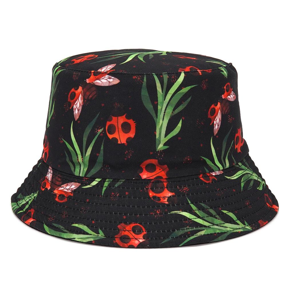 XUANCUI Herstellung Sommer Outdoor Freizeitkappe Allover Print Erdbeerfrucht Fischerhut