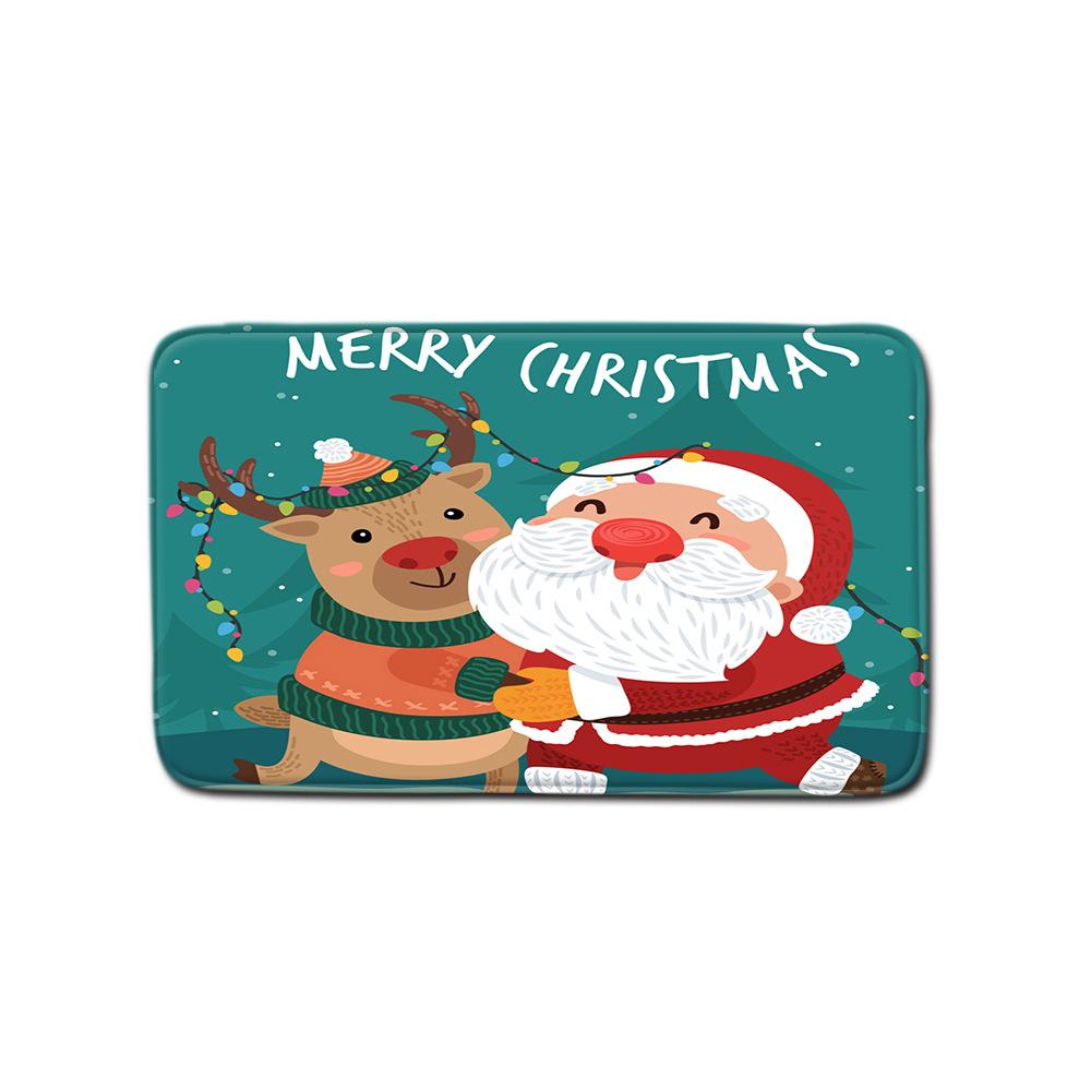 Weihnachts Duschvorhang Polyesterstoff WC-Sitz Vierteiliges Set Eingangstürmatte Schlafzimmer Wohnzimmer Bodenmatte Teppich