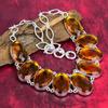 Faceted Citrine Gemstone Jewelry, 925 Solid Sterling Silver Bracelet & Necklace Jewelry Set, Fantastic Handmade Citrine Jewelry For Wedding Gift