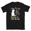 I Hug My Cats So Don'T Punch People In The Throat Slogans Funny Cat T Shirt