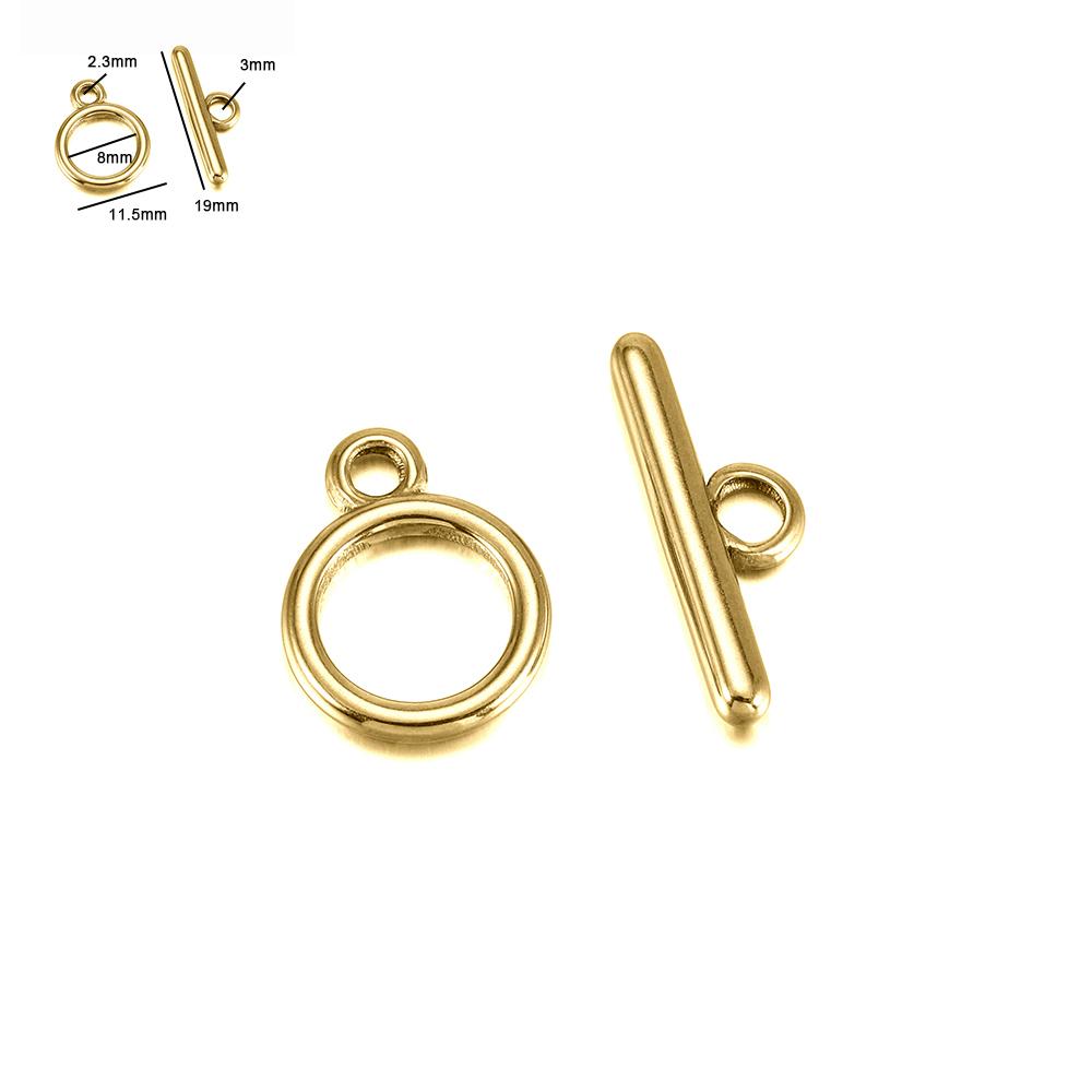 3-6 Set Guld Färg Rostfritt Stål Fästarmband Toggle Lås Spänne Koppling För Smyckestillverkning OT Lås DIY Tillbehör