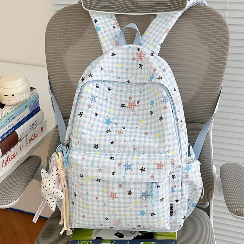 Schoolbag1011 Gentle star floral backpack, multi-color optional lightweight middle and high school student schoolbag, soft cloth large capacity