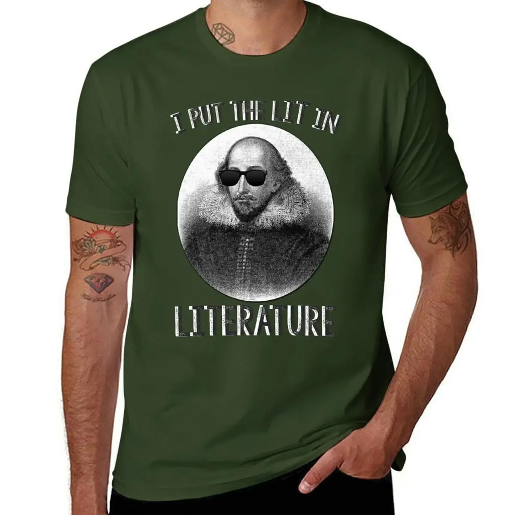 I Put The LIT In Literature. T-Shirt Graphics Vintage Clothes Plain Men's Clothing