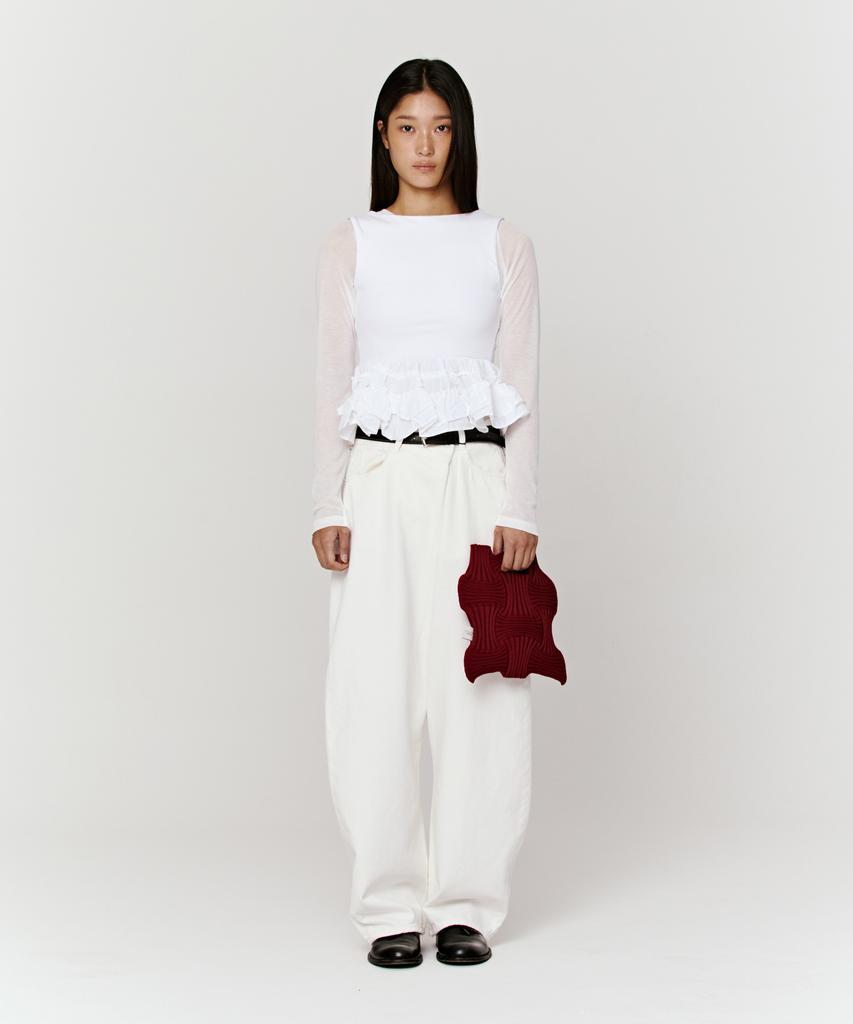 Pleatsmama New Bow Bag Burgundy