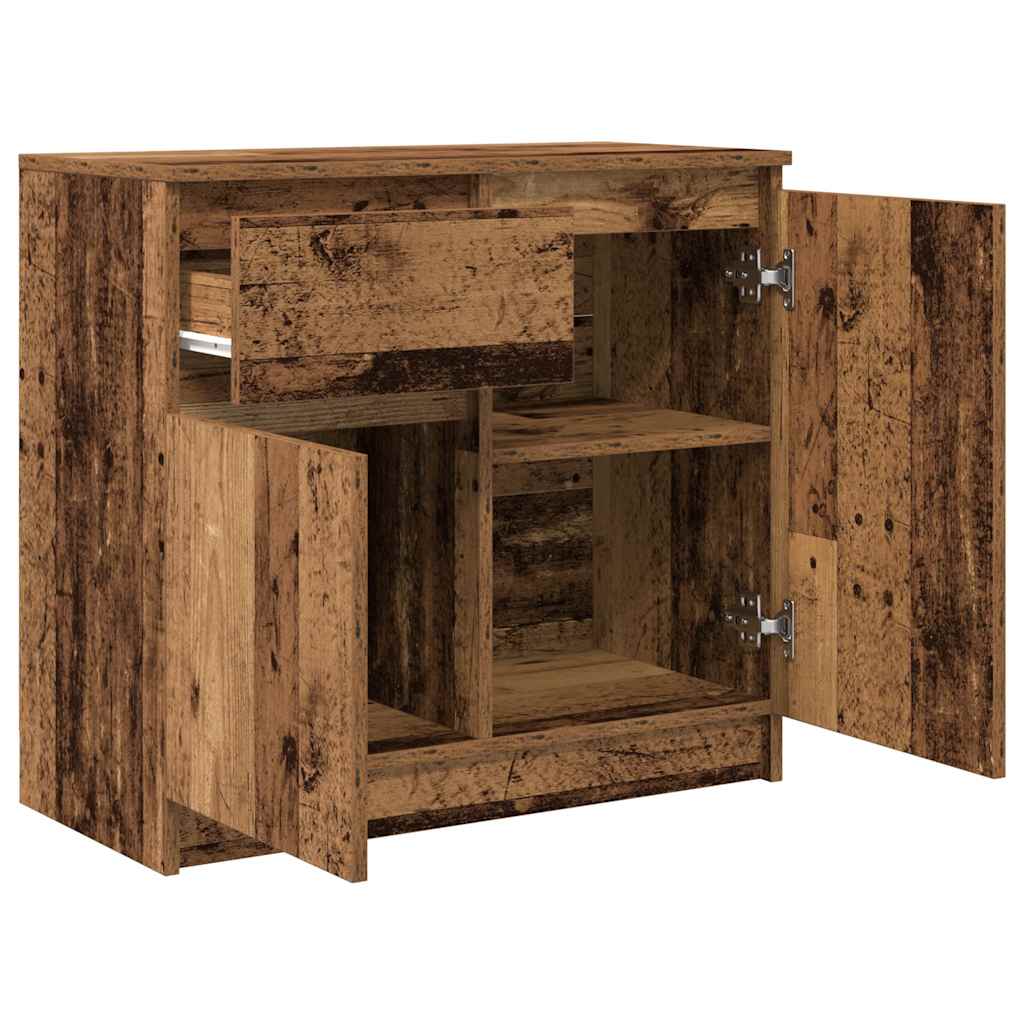 Sideboard with Drawer Rustic Wood Look 71 X 35 X 65 Cm Engineered Wood