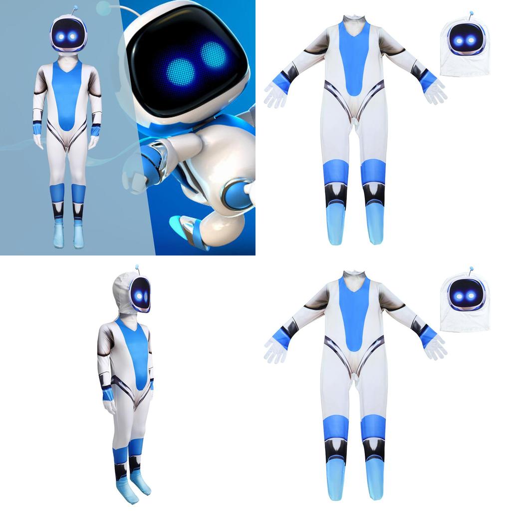 Astro Bot Cosplay Kostüm Polyester Jumpsuit Für Gaming Event Verkleidung