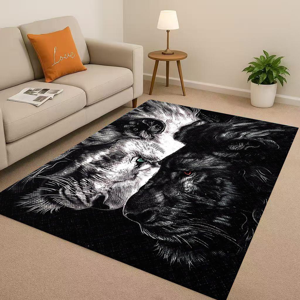 27 Style Tiger Lion Beast Art Cartoon Living Room Non Slip Area Rug Carpet for Bedroom Playroom Sofa,Home Decor Doormat Gift