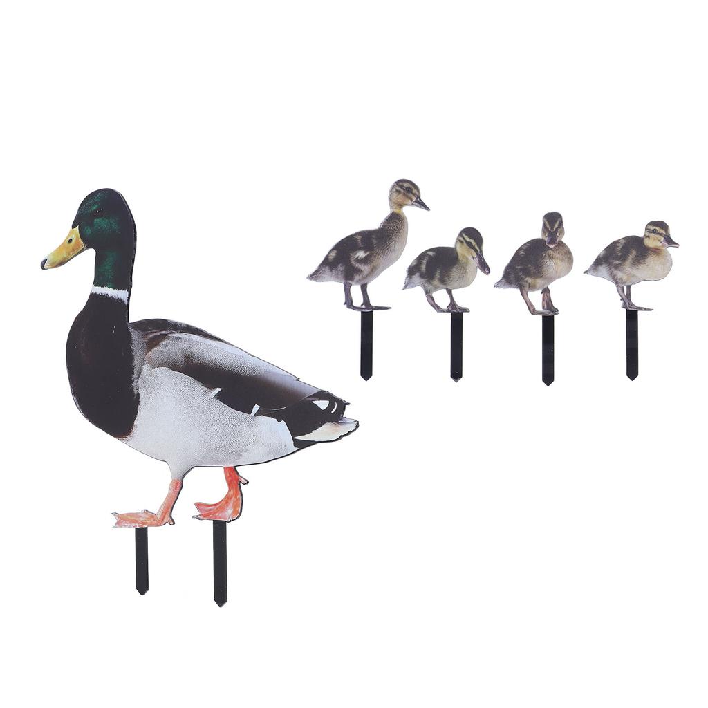 Duck Garden Stakes Realistic Duck Family Statue Decorative Acrylic Duck Family Yard Stakes Sign for Outdoor Garden