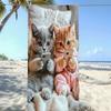 Beach Towel with Cute Cats Vacation Pattern Patterned Sunscreen And Windproof Suitable For Swimming Pool Camping Travel Blanket
