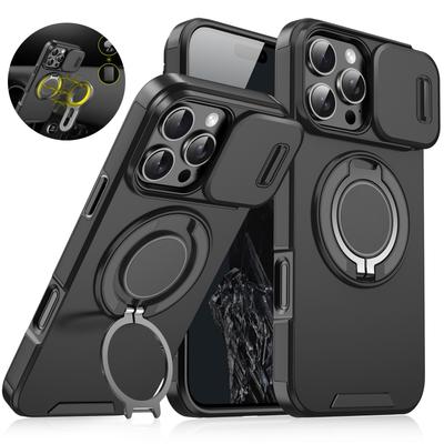 Carga Inalámbrica Magnética de Lujo con Funda Armor Magsafe Para iPhone 16 15 14 13 12 11 Pro Max Plus Cubierta de PC con Protección Deslizante para Cámara