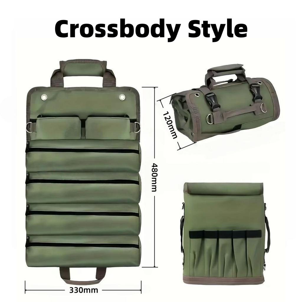 Multi-Purpose Roll Up Tool Bag Waterproof Oxford Fabric