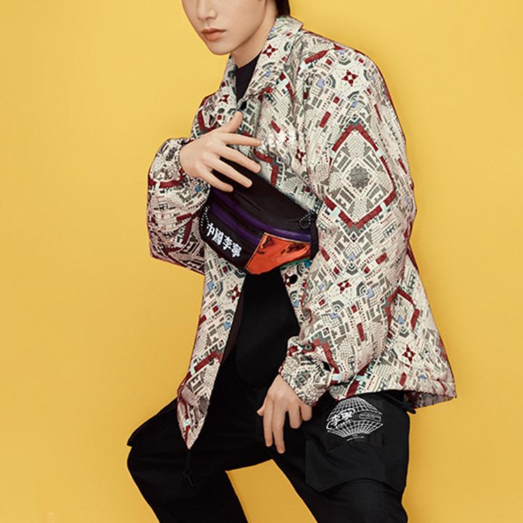 Li Ning Paris Fashion Week Autumn Winter Series Printed Jacket Men Jacket Yellow Gray AFDQ777-1