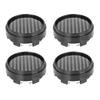 Uxcell Universal Wheel and Tire Center Hub Cap Covers, 66mm Outer Diameter, 6 Clips, Carbon Fiber Pattern, Bright Black, 4 Pieces