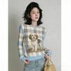 Spring Europe America Fashion Fun Dog Print Women's T-shirt Casual Pullover Women Long Sleeve Clothing Outdoor Street Tees Top