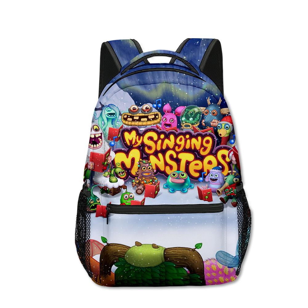 Luxury Novelty my singing monsters student Bookbag Notebook Backpacks 3D Print Oxford Waterproof Boys/Girls Travel Backpacks