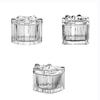 3Pcs Transparent Crystal Glass Jewelry Storage Box Heart-Shaped Decorative Ring Earrings Gift Boxes with Lid Exquisite