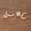 Luxury Stainless Steel Star Dangle Earrings For Women Sparkling Zircons Geometric Ear Piercing Earring Fashion Jewelry Aretes
