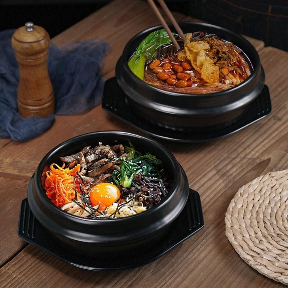 With Tray Korean Stone Pot High Temperature Korean Cuisine Casserole  Commercial Use