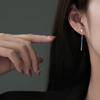 Серьги-подвески из стерлингового серебра S999, женские короткие серьги-гвоздики с кисточками, серьги-подвески с цепочкой