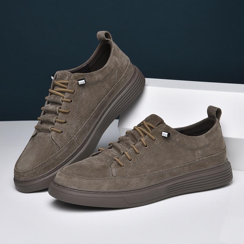 2024 New Shoes for Men Genuine Leather Casual Shoes Concise Designer Flat Skateboard Shoes Street Fashion Sneaker 38-46