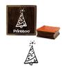 Printtoo Craft Textile Christmas Tree Square Wooden Rubber Stamp Scrap-booking-2 X 2