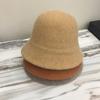 Winter Feinstrick-Bucket-Hat für Damen, vielseitig, literarisch, Lady-Typ, kurzer Krempe, Topfhut