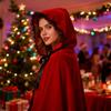 Fairy Hooded Cloak Renaissance Medieval Cosplay Costume Adults Velvet Wizard Witch Cape for Halloween Christmas Cosplay Party