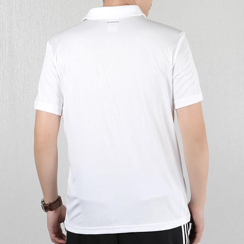 adidas Fold-Over Collar Short Sleeve Polo Shirt Men Tops White CV8321