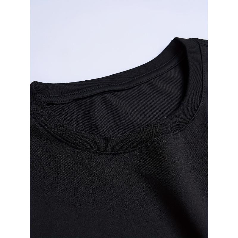 Skateboard Pattern Crew Neck T-Shirt, Street Fashion Men's Wear for Sports and Casual