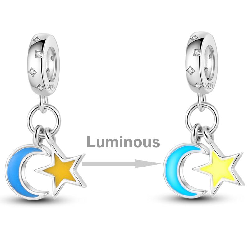 Authentic Accessories Bracelets Genuine Genuine Copper Moon Decorative Charms Bead Elements Inlaid Zirconium Luna Cat Dangle Pendants Jewelry