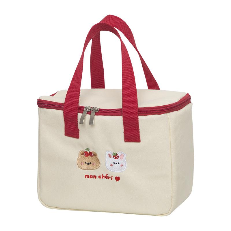 Women Cute Lunch Bag Girls Insulated Canvas Cooler Handbag Aluminium Foil Thermal Food Box Family School Picnic Dinner Container